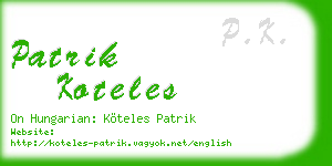 patrik koteles business card