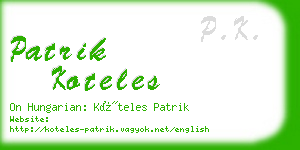 patrik koteles business card